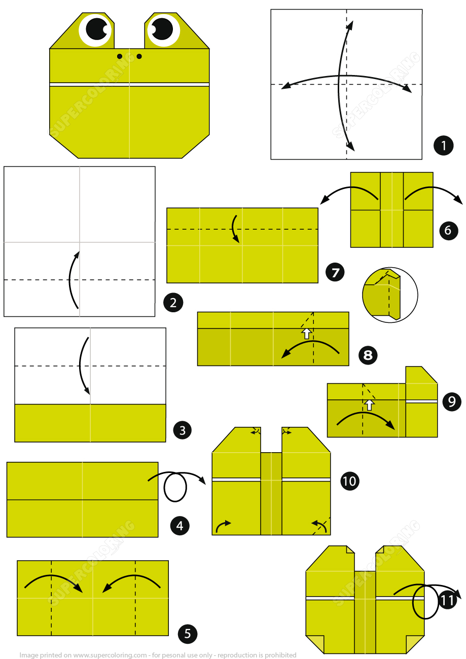 Origami Frog Instructions Origami Frog Face Instructions Free Printable Papercraft Templates