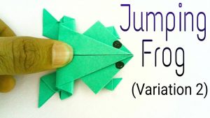 Origami Frog Instructions Traditional Jumping Frog Variation 2 Action Fun Origami Tutorial Paper Folds
