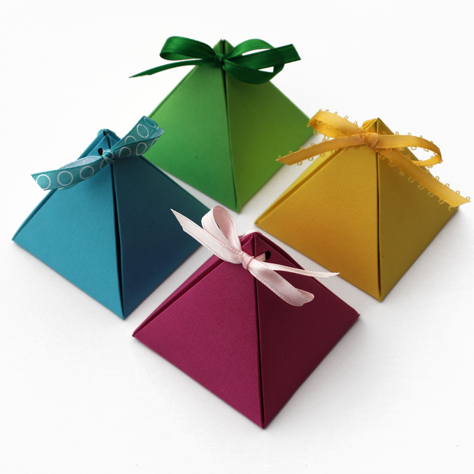 Origami Gift Boxes Paper Pyramid Gift Boxes Lines Across