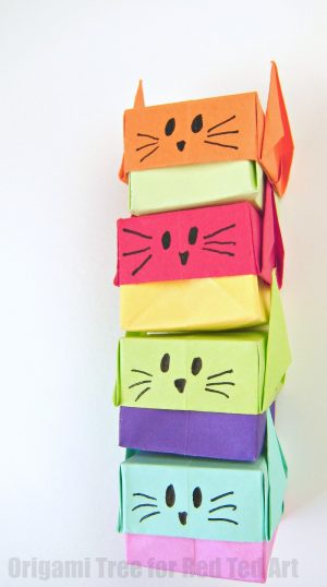 Origami Gift Boxes Stacking Origami Gift Boxes Cute Cats Red Ted Art