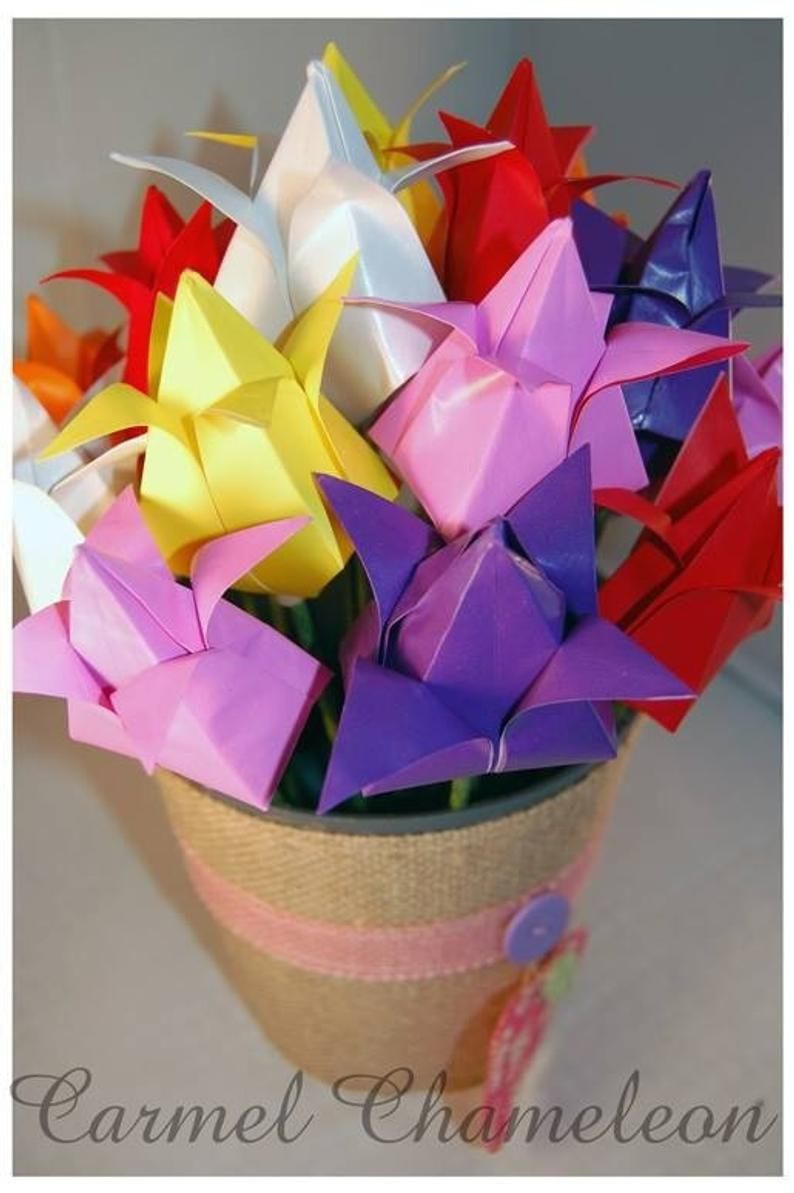 Origami Gifts For Her Beautiful Origami Paper Tulips Pretty Gift For Her