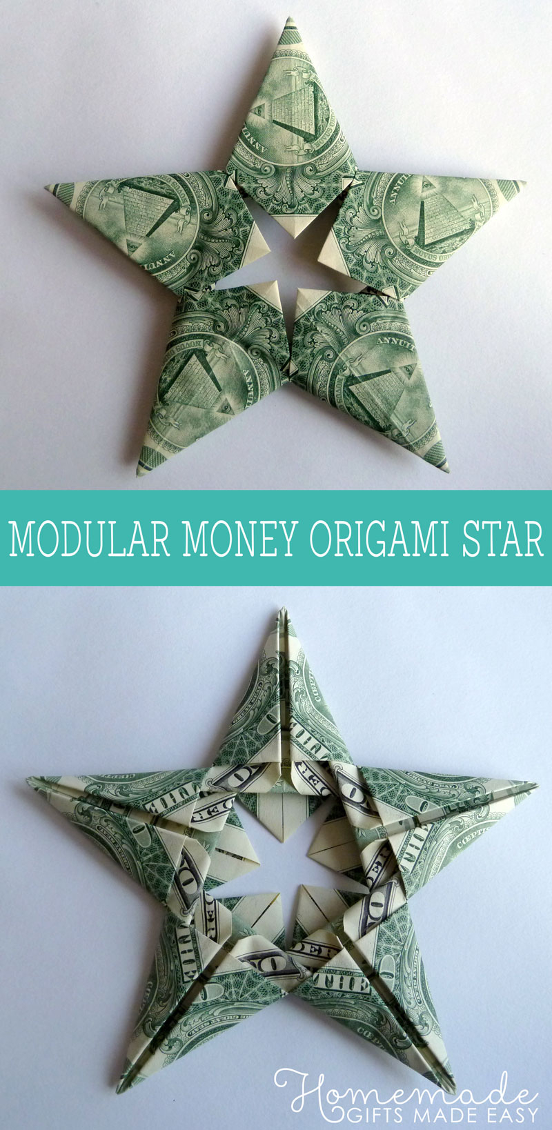 Origami Gifts For Her Modular Money Origami Star From 5 Bills How To Fold Step Step