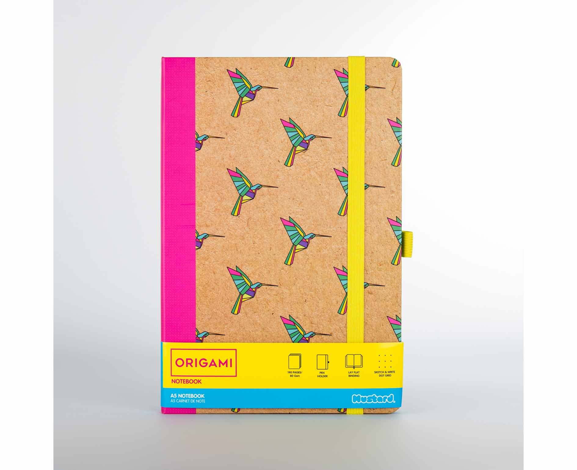 Origami Gifts For Her Mustard Origami Notebook Dotted A5