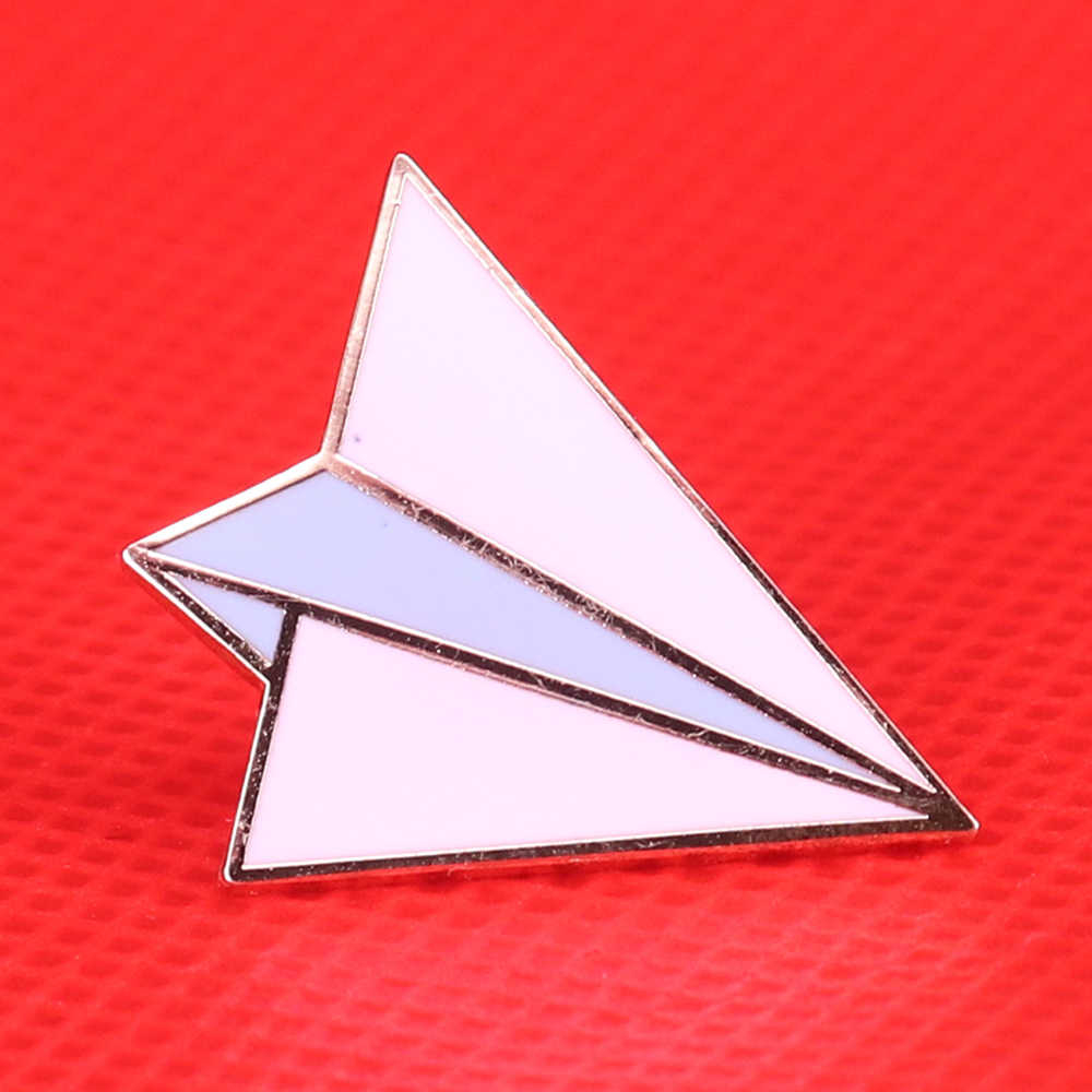 Origami Gifts For Her Paper Plane Enamel Pin Origami Art Brooch Cute Pins Flight Jewelry
