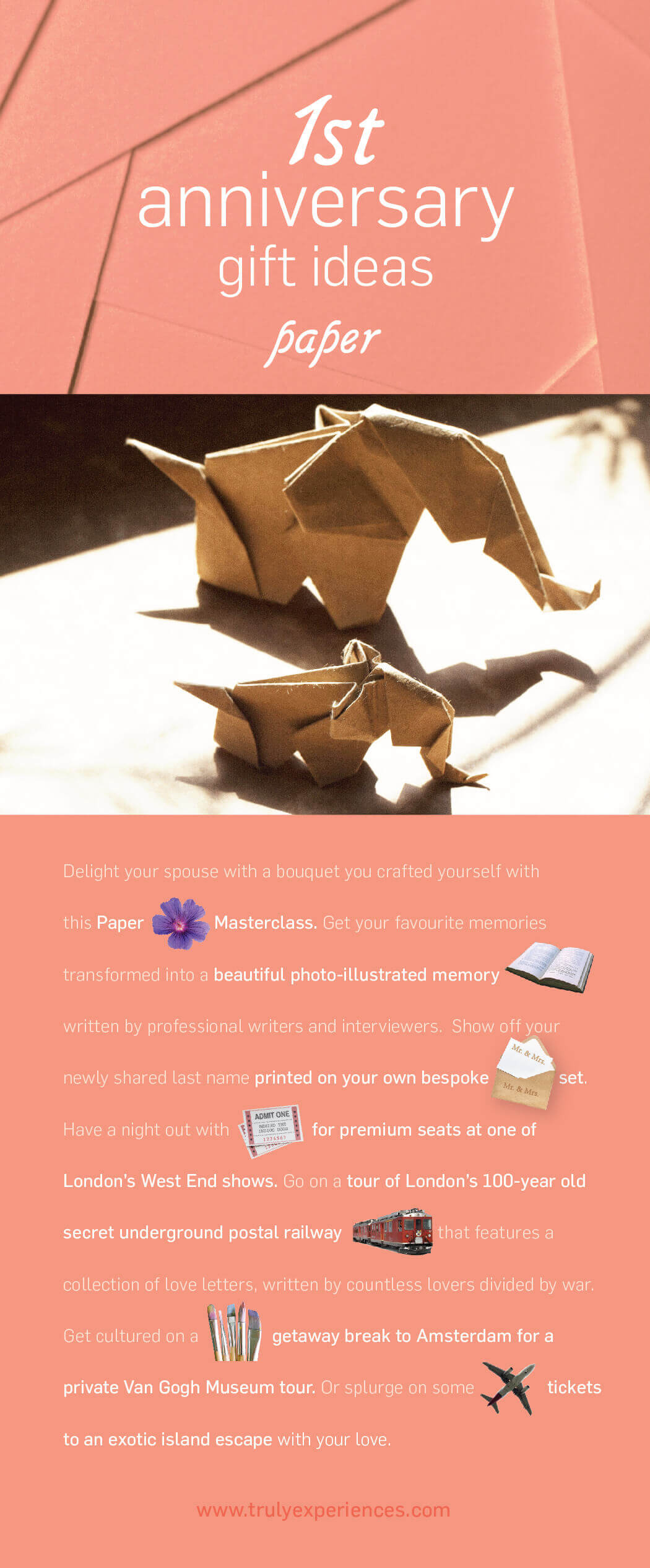 Origami Gifts For Her Passions On Paper 1st Wedding Anniversary Gift Ideas