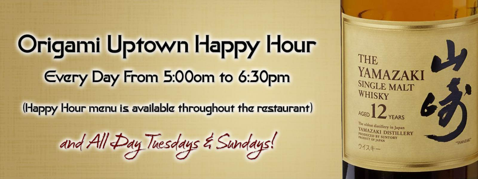 Origami Happy Hour Happy Hour Every Day All Day Tuesday And Sunday Origami Restaurant