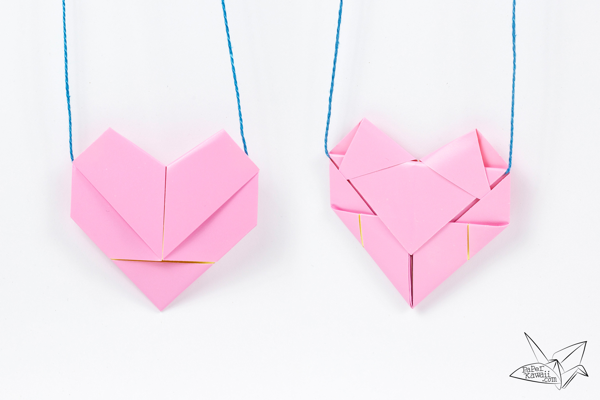 Origami Heart Cube Origami Heart Necklace Tutorial Heart Letterfold Paper Kawaii