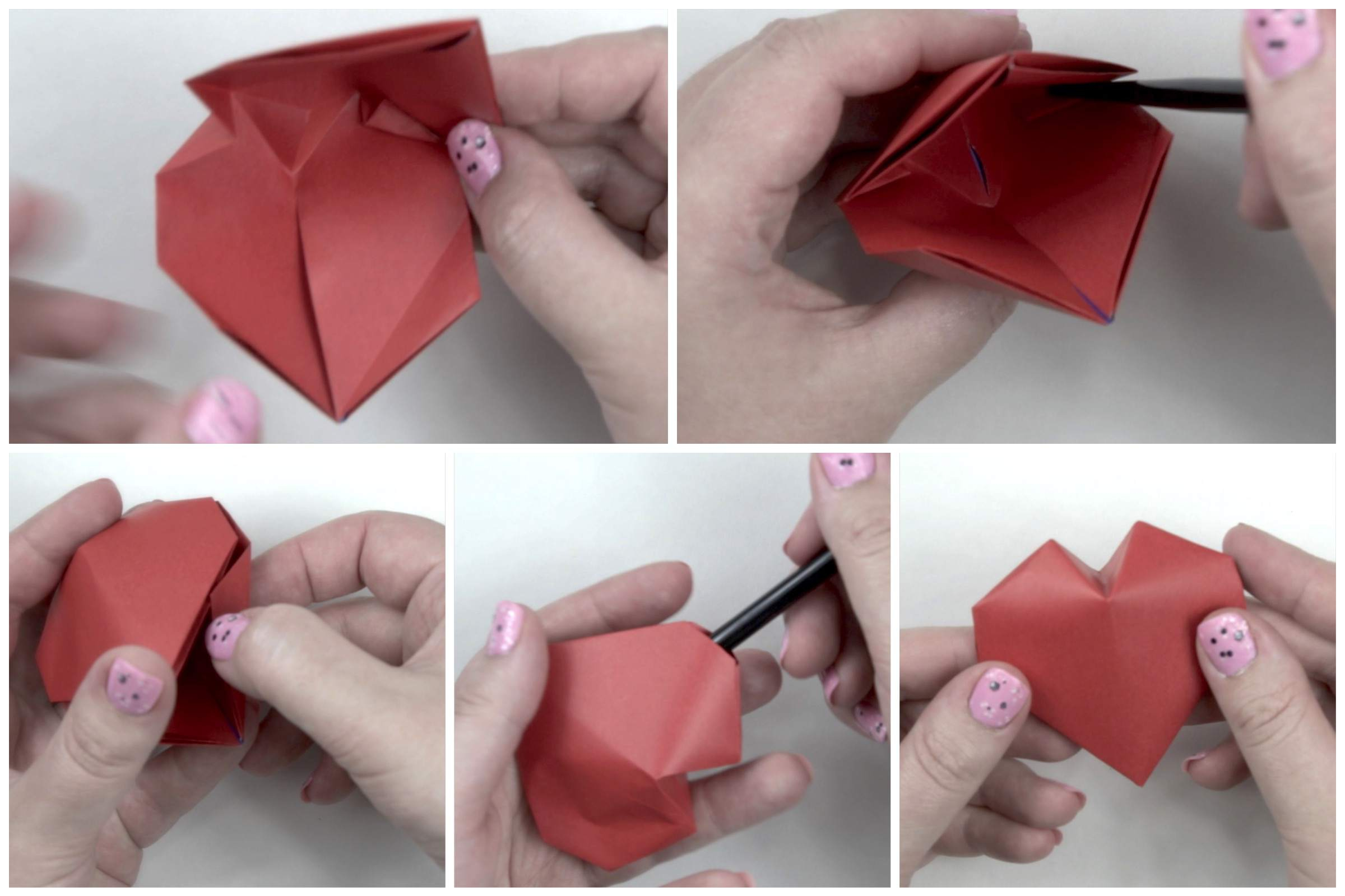 Origami Heart Cube Origami Puffy Heart Instructions