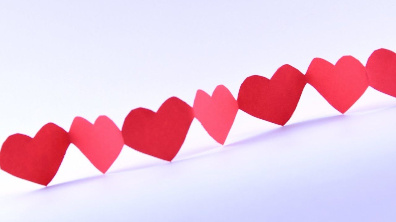Origami Heart Garland How To Make Heart Garlands Of Paper With Own Hands