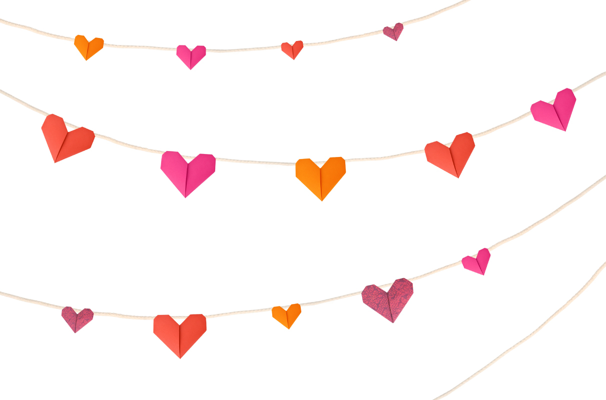 Origami Heart Garland How To Make Origami Hearts Stuck On You