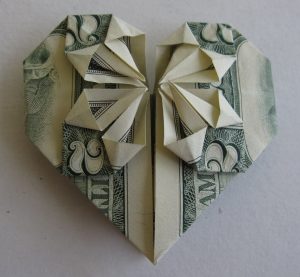 Origami Heart Out Of A Dollar Dollar Bill Origami Heart Instructions