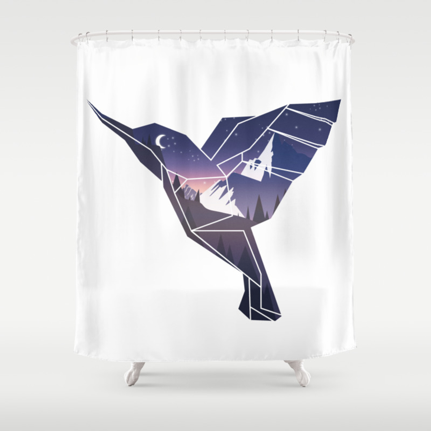 Origami Hummingbird Step By Step Origami Hummingbird Shower Curtain