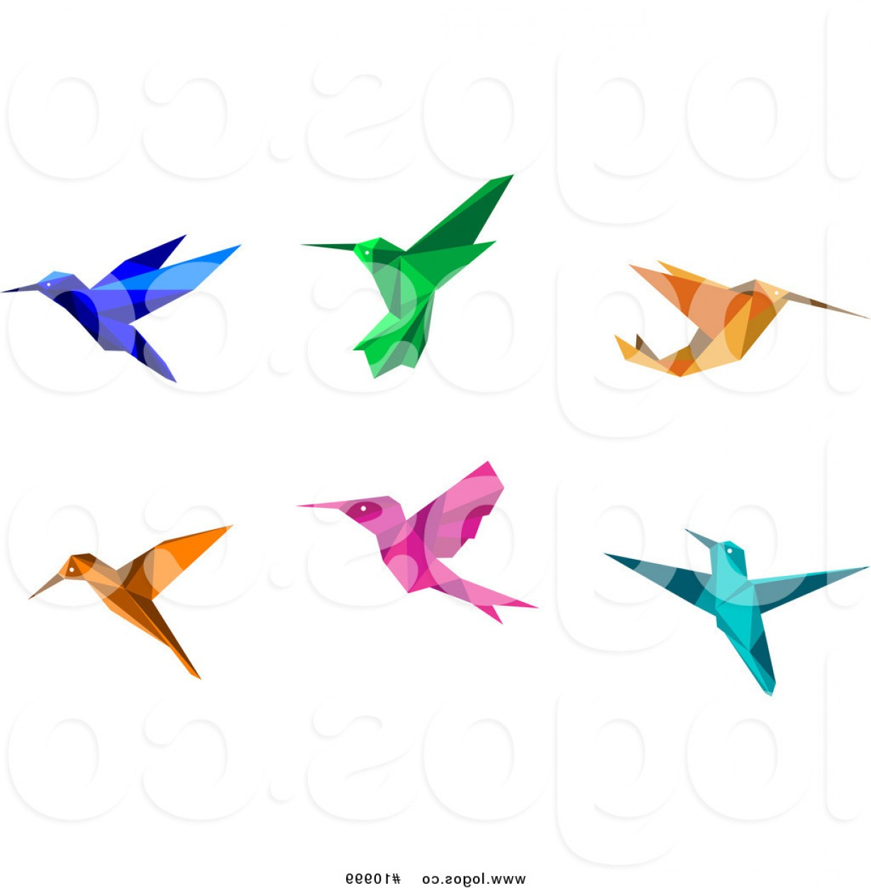 Origami Hummingbird Step By Step Royalty Free Clip Art Vector Logos Of Origami Hummingbirds Vector