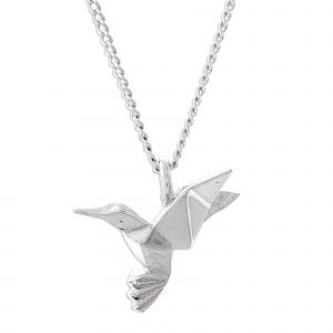 Origami Hummingbird Step By Step Sterling Silver Hummingbird Pendant Necklace From Mexico Origami Hummingbird
