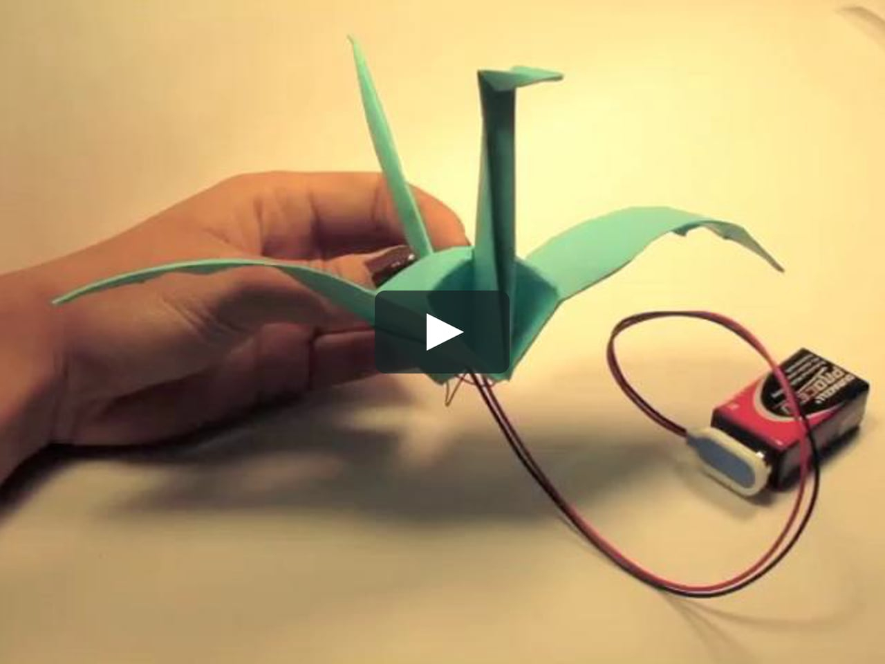 Origami Hummingbird Tutorial Electronic Origami Flapping Crane W Tutorial