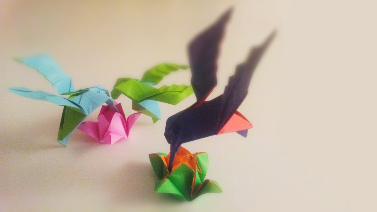 Origami Hummingbird Tutorial Fast Curious Humming Bird Tape Recommended Origami Tutorial For Intermediate