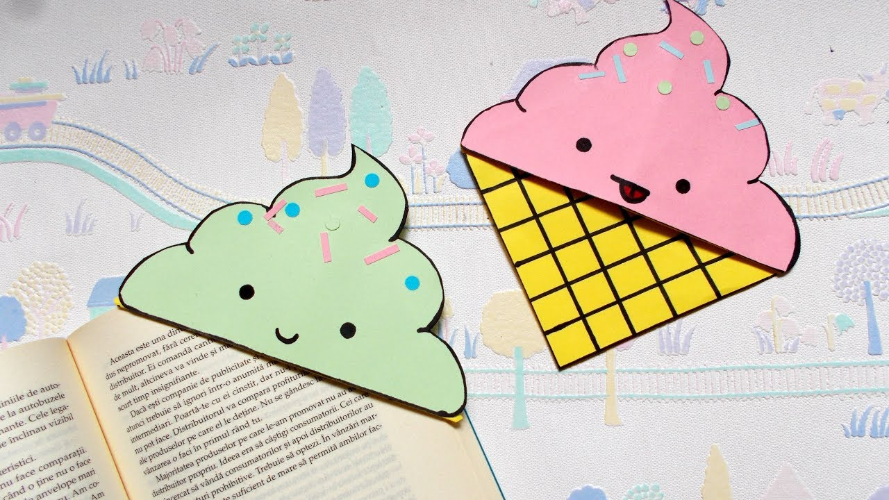 Origami Ice Cream Diy Icecream Bookmark Corners Back To School Supplies Paper Crafts Summer Crafts Origami