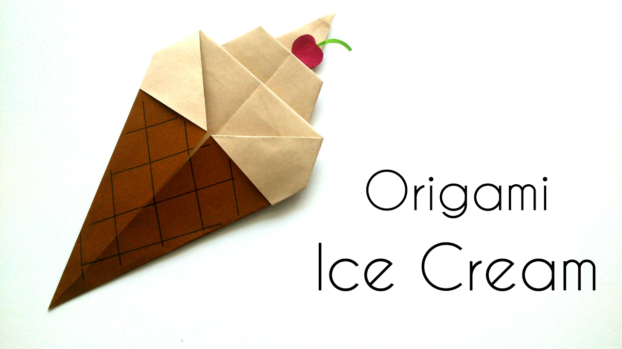 Origami Ice Cream Origami Ice Cream Cone Origami For Kids Paper Ice Cream Cone