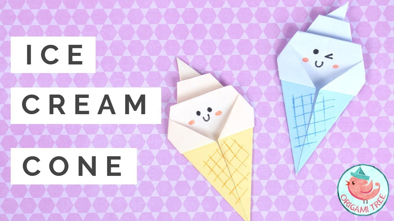 Origami Ice Cream Origami Ice Cream Cone Tutorial Swirl Easy For Kids Beginners
