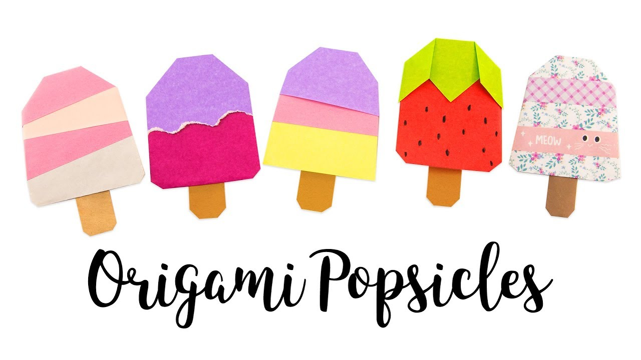 Origami Ice Cream Origami Popsicle Tutorial Ice Lolly Diy Paper Kawaii