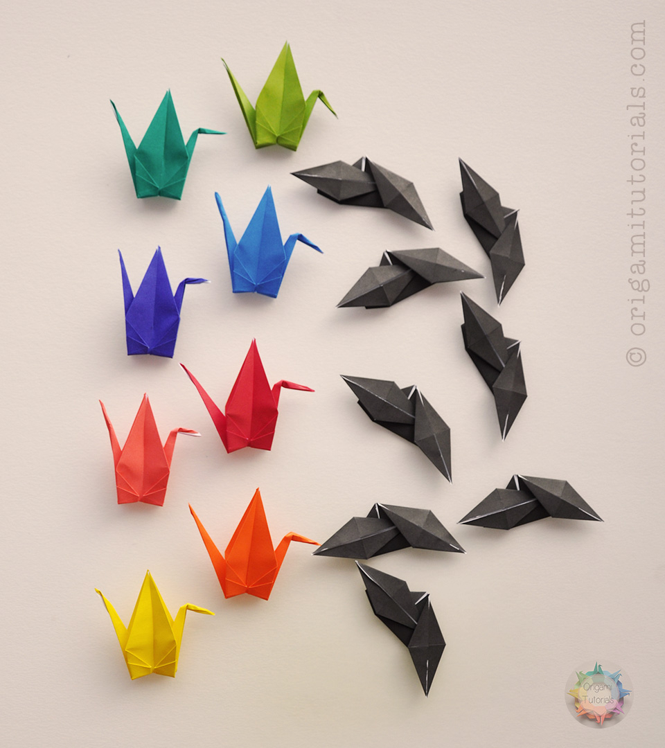 Origami Instruction Com Crane Wreath Series Nr 2 Origami Tutorials
