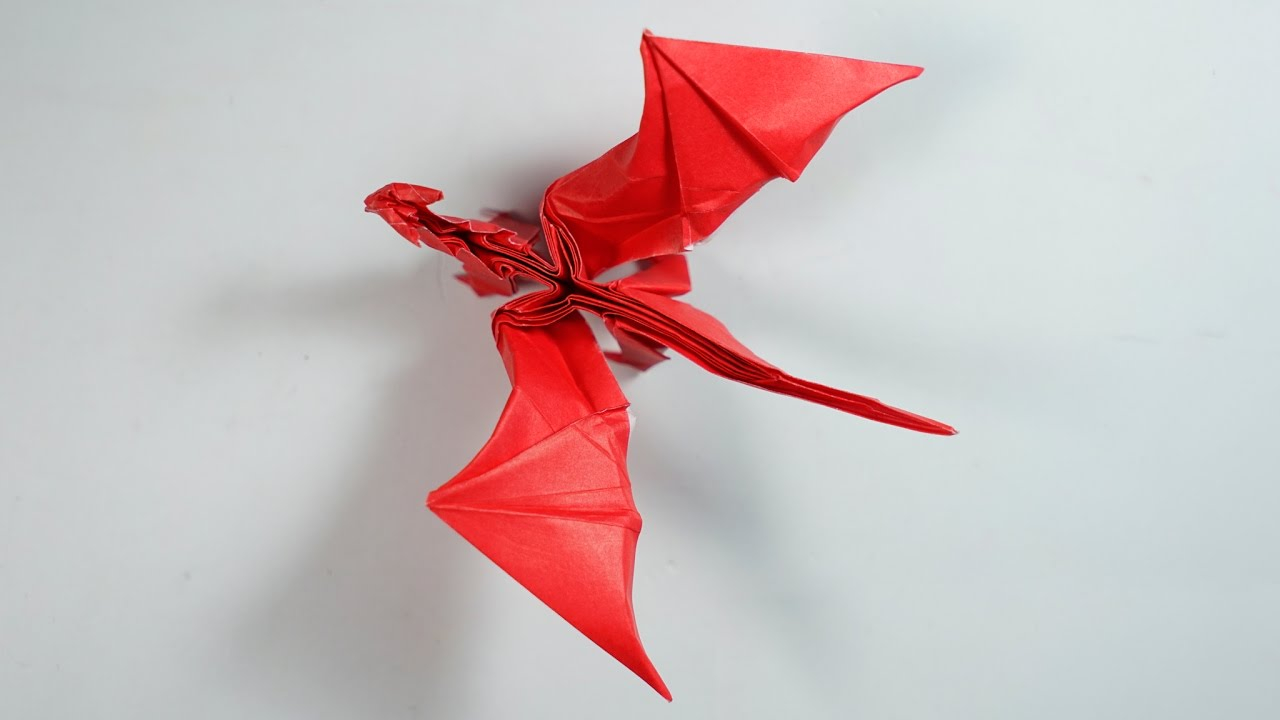 Origami Instructions For A Dragon Origami Dragon 80 Intermediate Version Tutorial Henry Pham