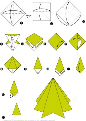 Origami Instructions To Print Origami Step Step Instructions Of A Christmas Tree Free