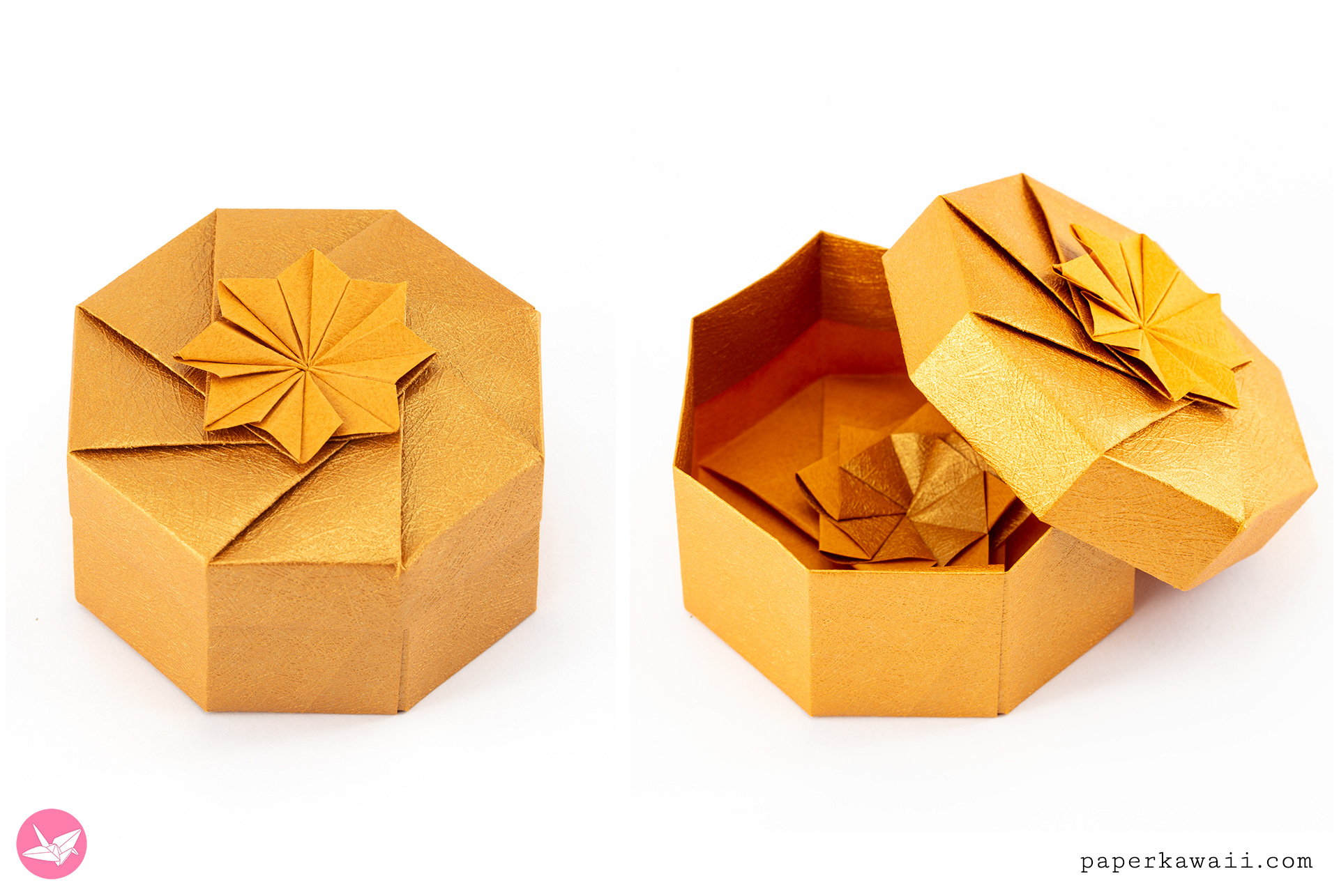 Origami Lantern Ball Instructions Octagonal Origami Box Tutorial Paper Kawaii