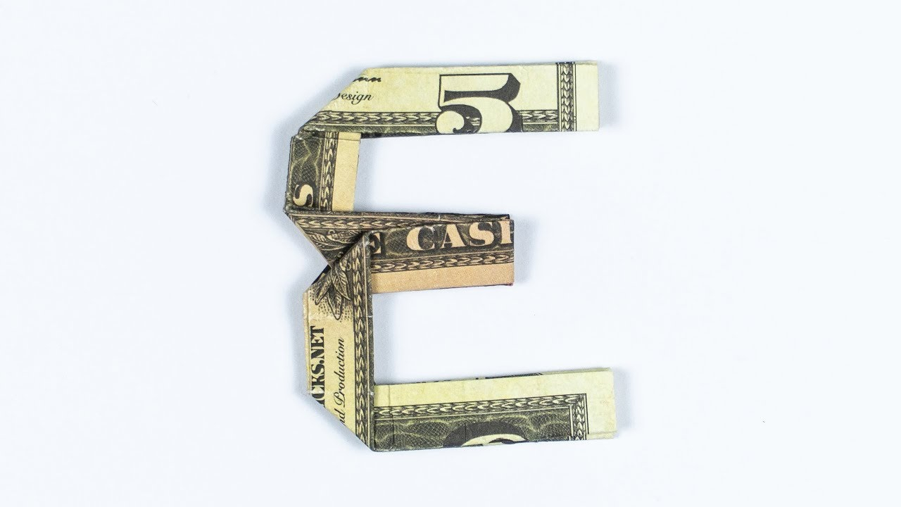 Origami Letter E Money Origami Alphabet Letter E Complete Dollar Alphabet