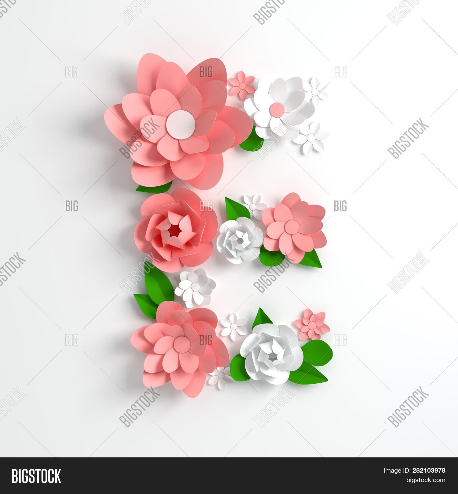 Origami Letter E Paper Flower Alphabet Image Photo Free Trial Bigstock