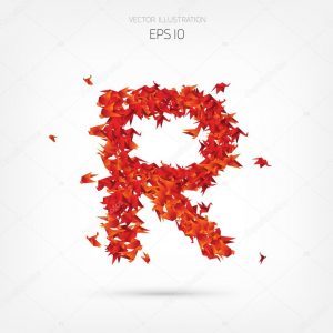 Origami Letter R Origami Paper Birds Alphabet Letter R Stock Vector Floralset