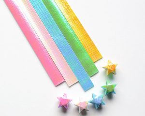 Origami Lucky Star Origami Lucky Star Paper Strips Pearlescent Checks Embossed Diy Pack Of 60 Strips