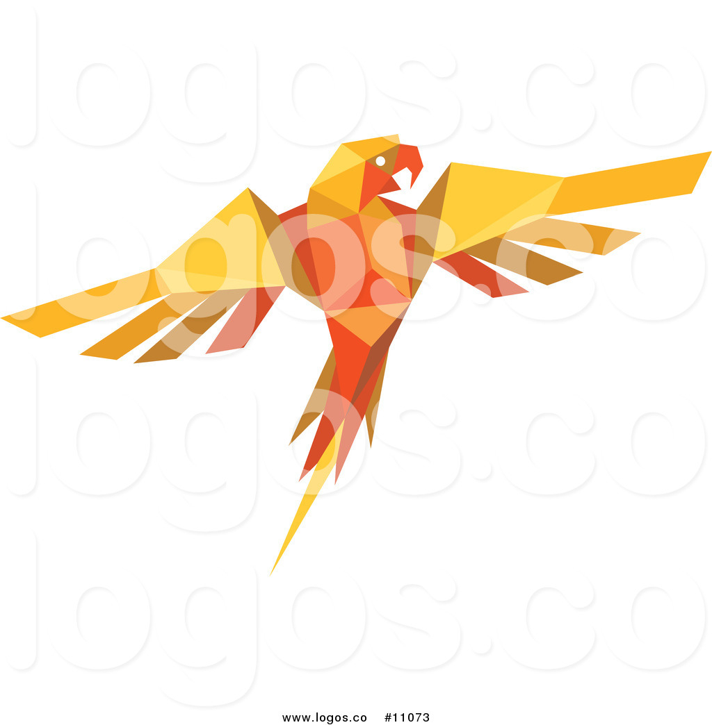 Origami Macaw Parrot Step By Step Royalty Free Clip Art Vector Orange Origami Paper Parrot Logo