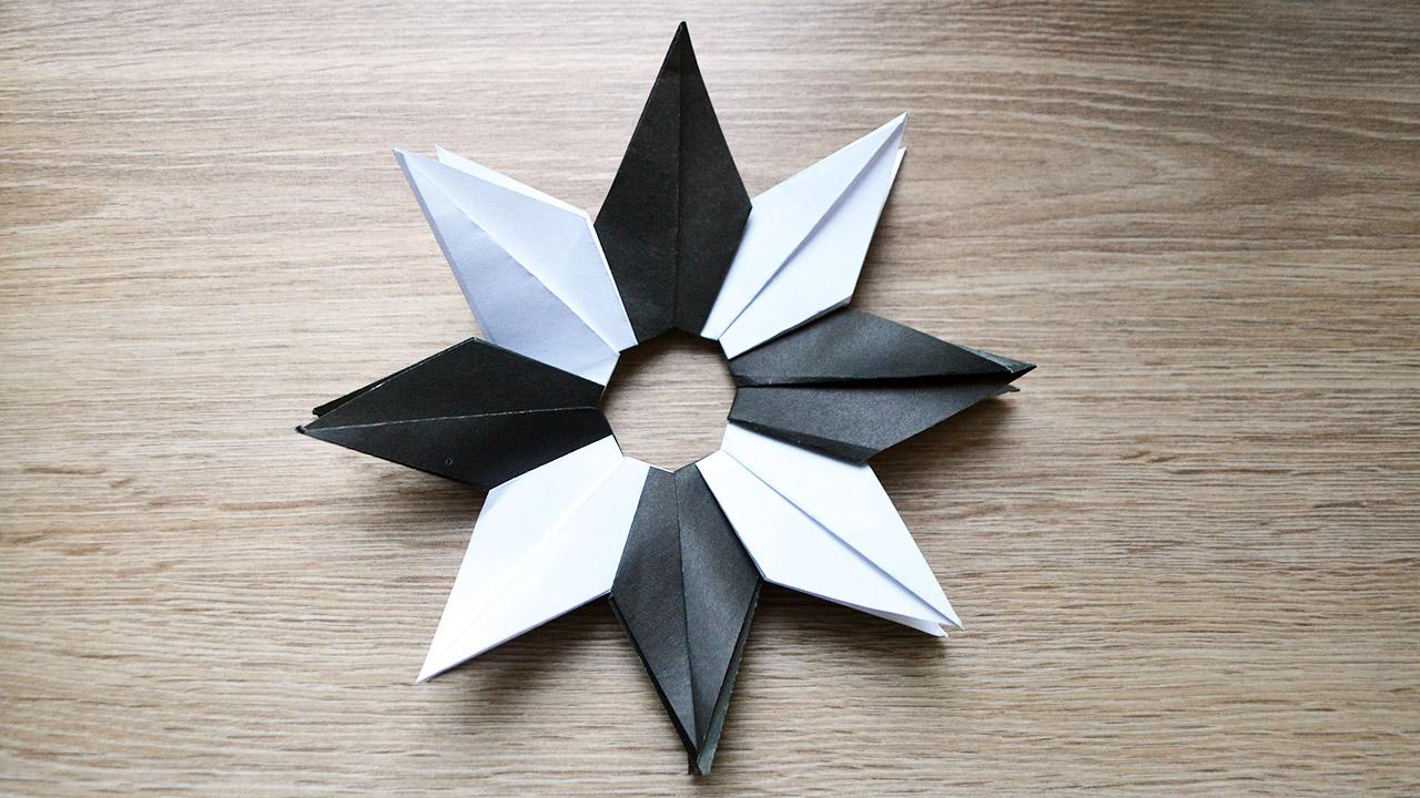 Origami Modular Star How To Make A White And Black Star Origami Modular Out Of Paper