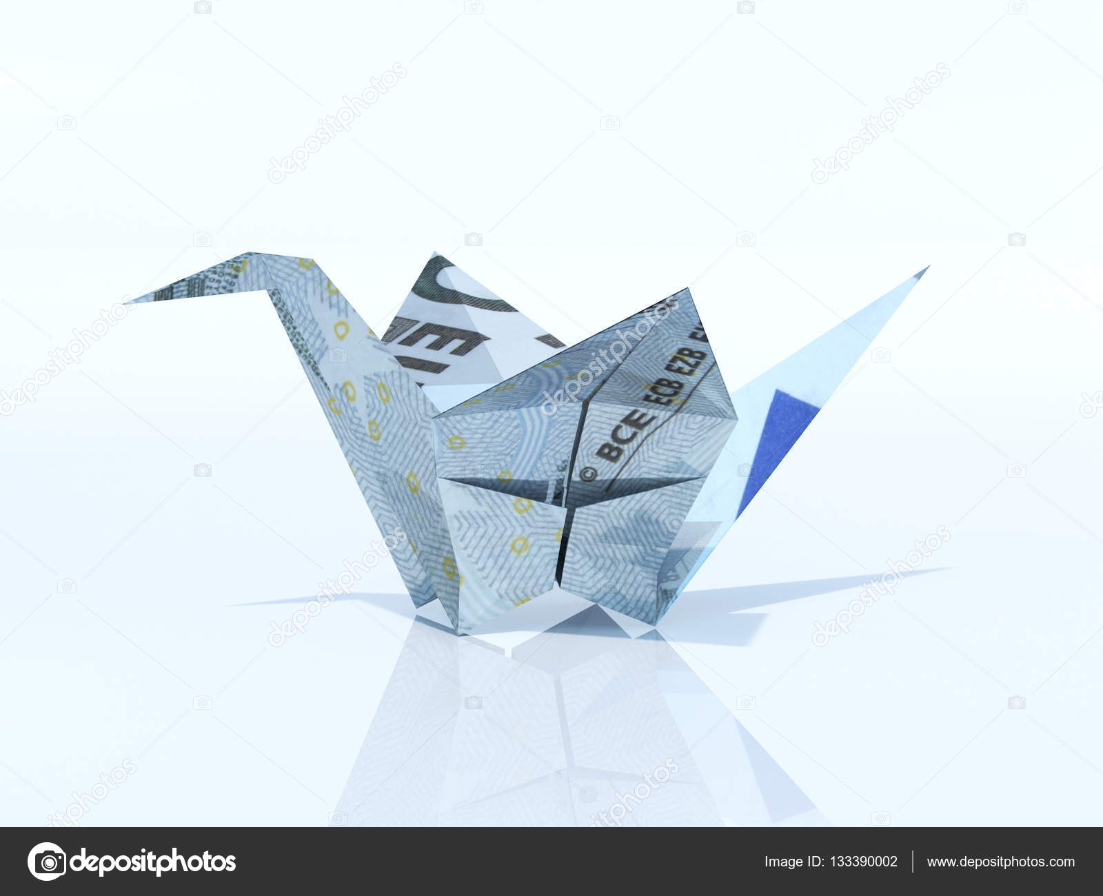 Origami Money Bird 3d Rendering Paper Money Bird Stock Photo Fotoskraja 133390002