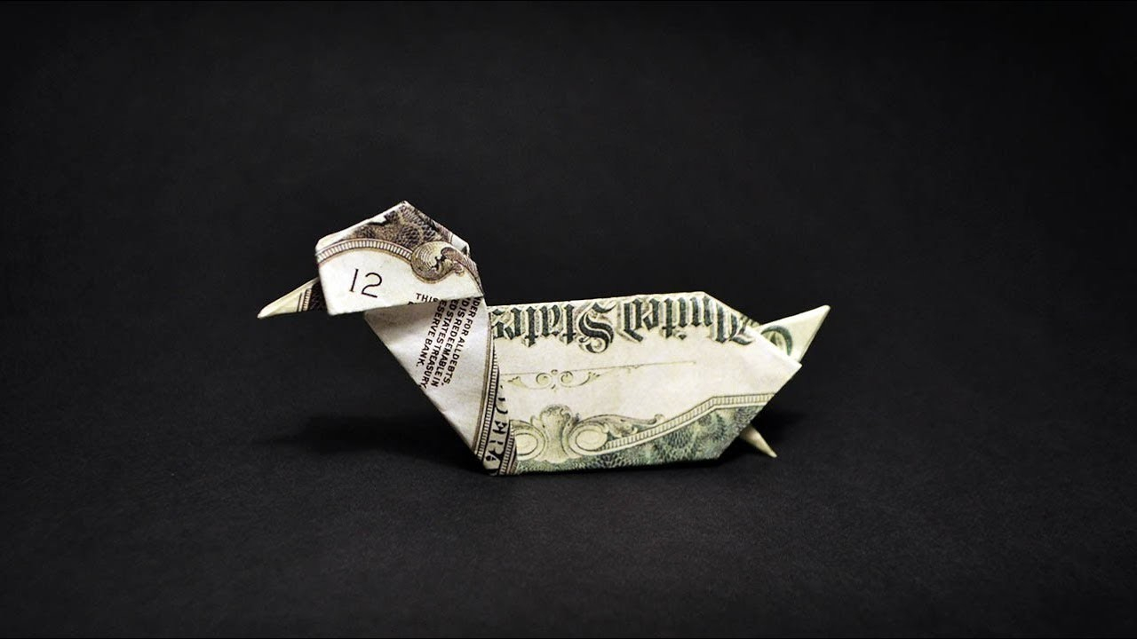 Origami Money Bird Bird Money Duck Origami Dollar Bird Tutorial Diy Folded No Glue