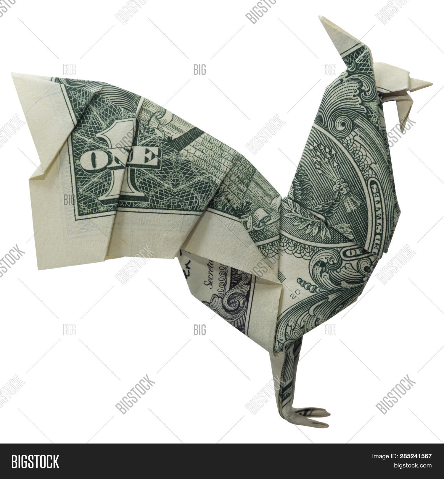 Origami Money Bird Money Origami Rooster Image Photo Free Trial Bigstock