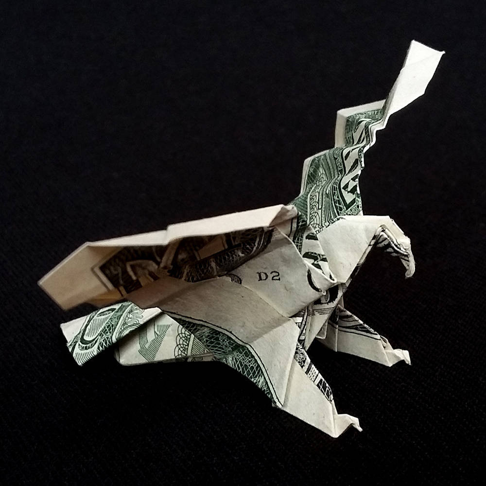 Origami Money Bird Real One Dollar Bill Origami Flying Eagle Charm 3d Bird Sculpture Small Art Gift Money Animal Figure Handmade Figurine Miniature Eagle Decor