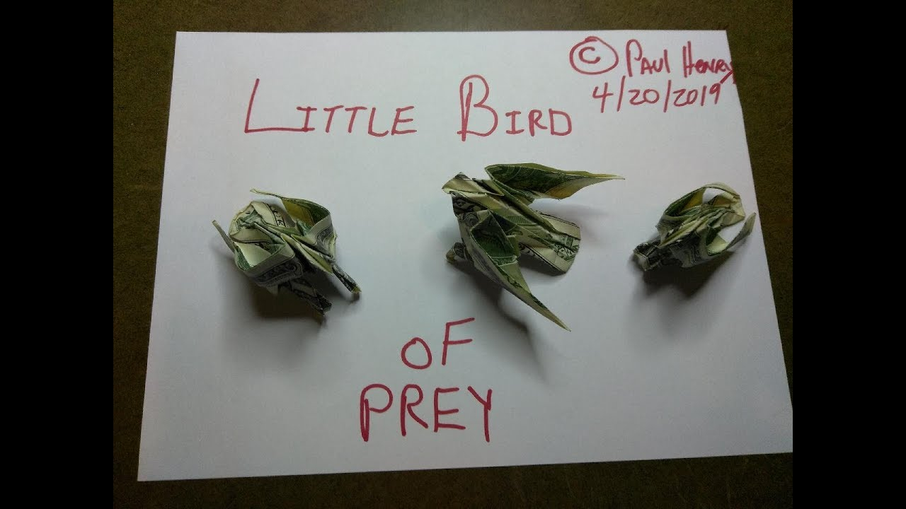 Origami Money Bird U Can Fold This Little Bird Of Prey Money Dollar Origami Hawk Or Eagle Design Drphu