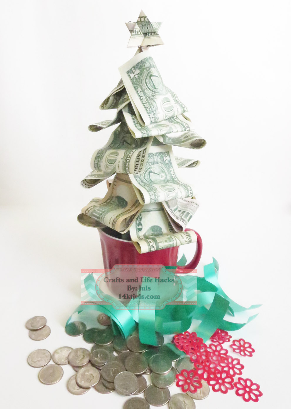 Origami Money Christmas Tree Dollar Bill Star Tree Topper And Money Tree Video Tutorial Crafts