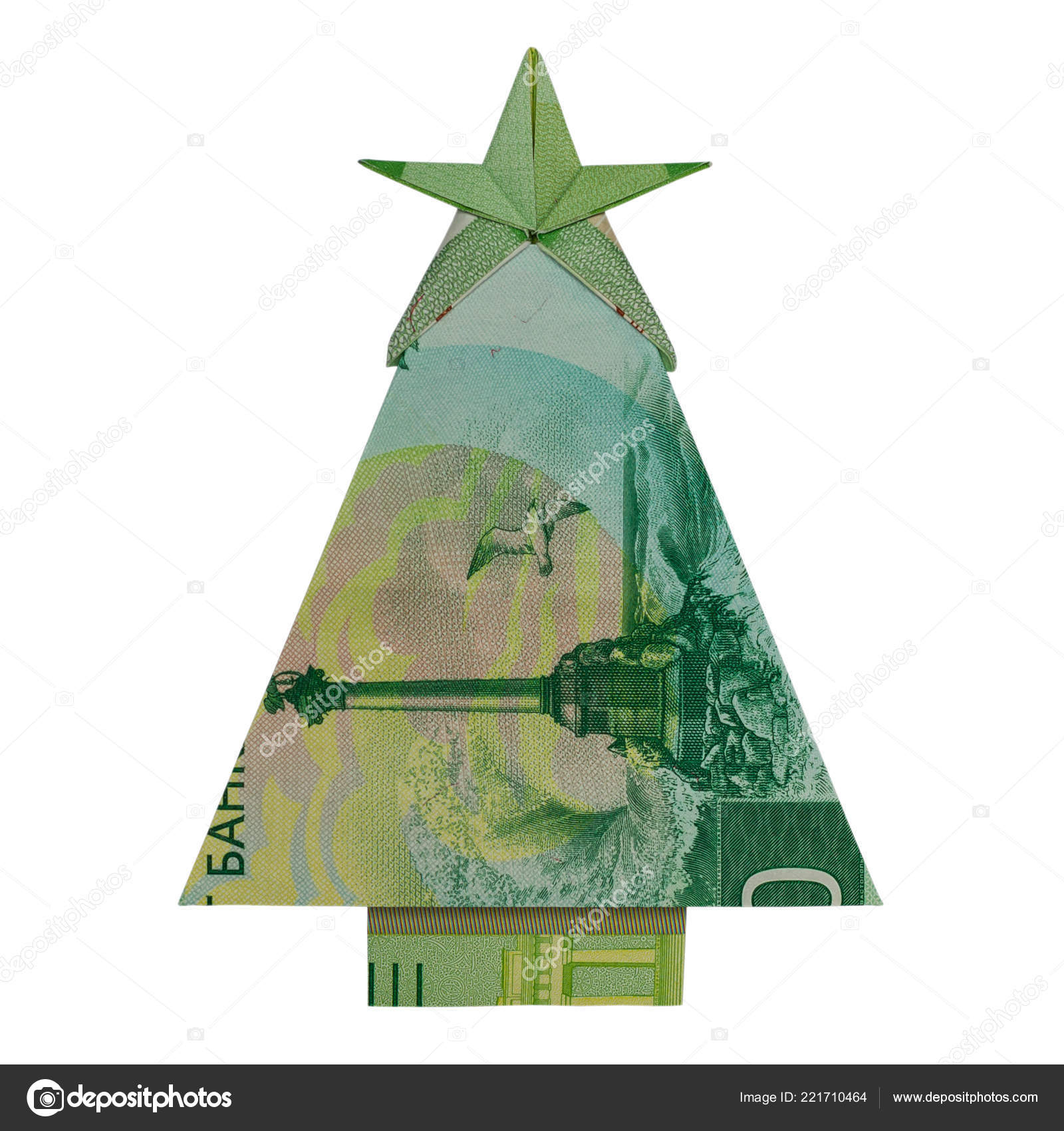 Origami Money Christmas Tree Money Origami Christmas Tree Folded 200 Russian Rubles Bill Isolated