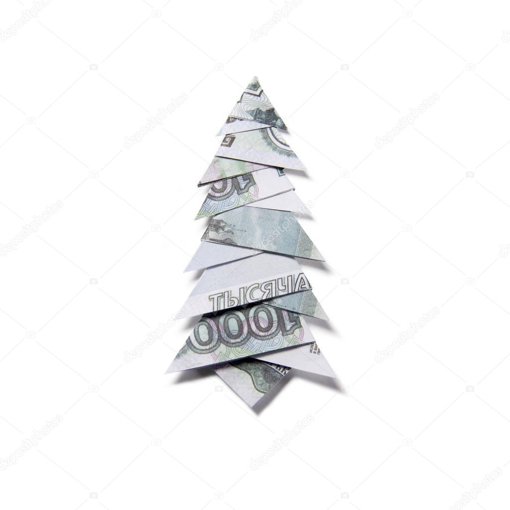 Origami Money Christmas Tree Money Origami Christmas Tree Stock Photo Artbutenkov 128846842