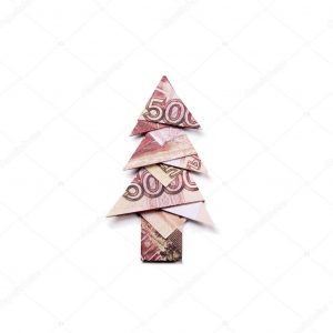 Origami Money Christmas Tree Money Origami Christmas Tree Stock Photo Artbutenkov 128850580