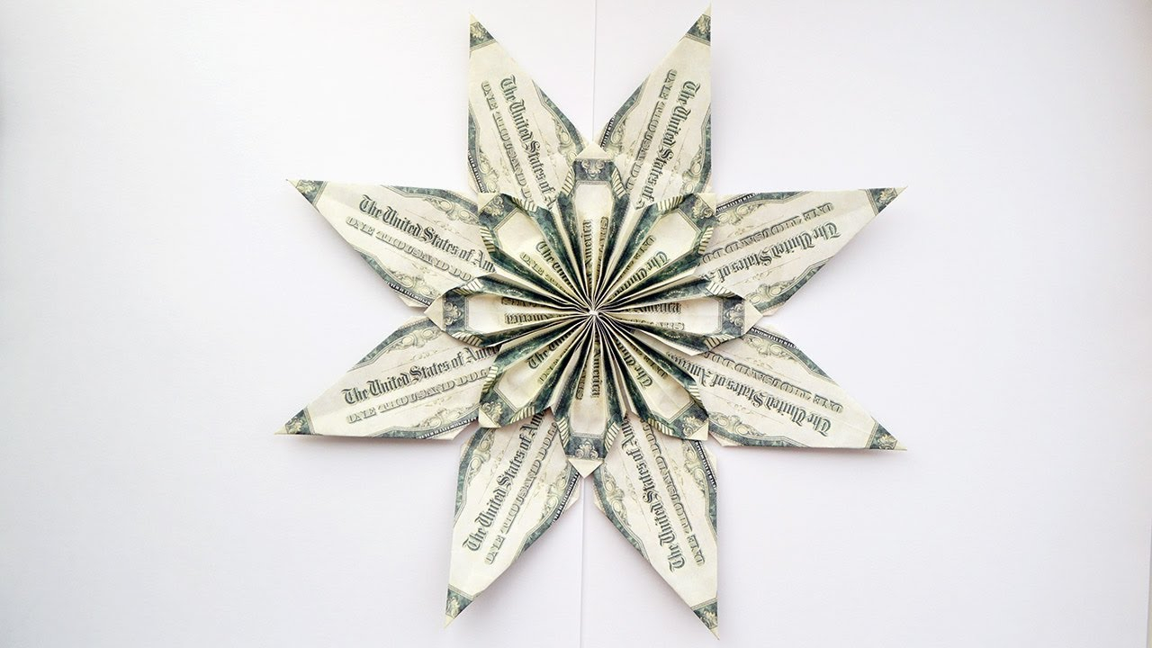 Origami Money Ideas Big Flower Decoration For Room Ideas Money Origami Dollar Tutorial Diy