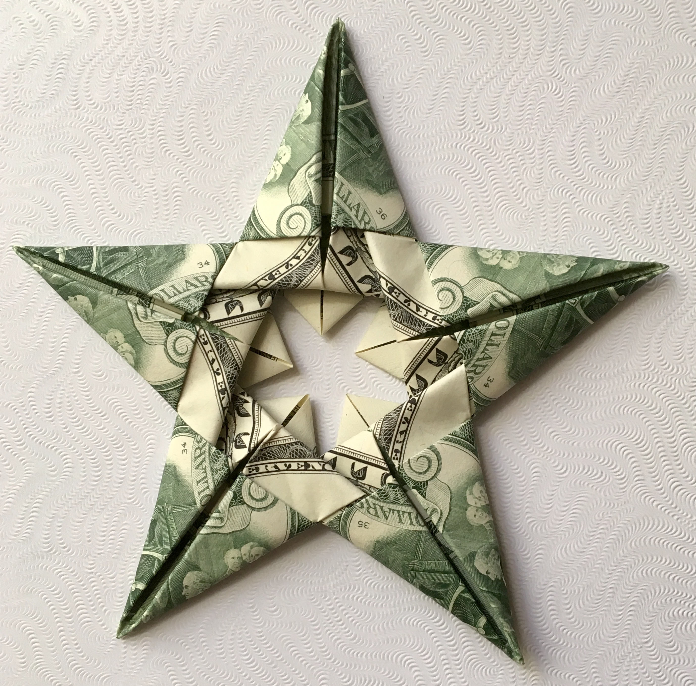 Origami Money Star 5 Point Star Money Origami Constructed With 5 Real Dollar Bills