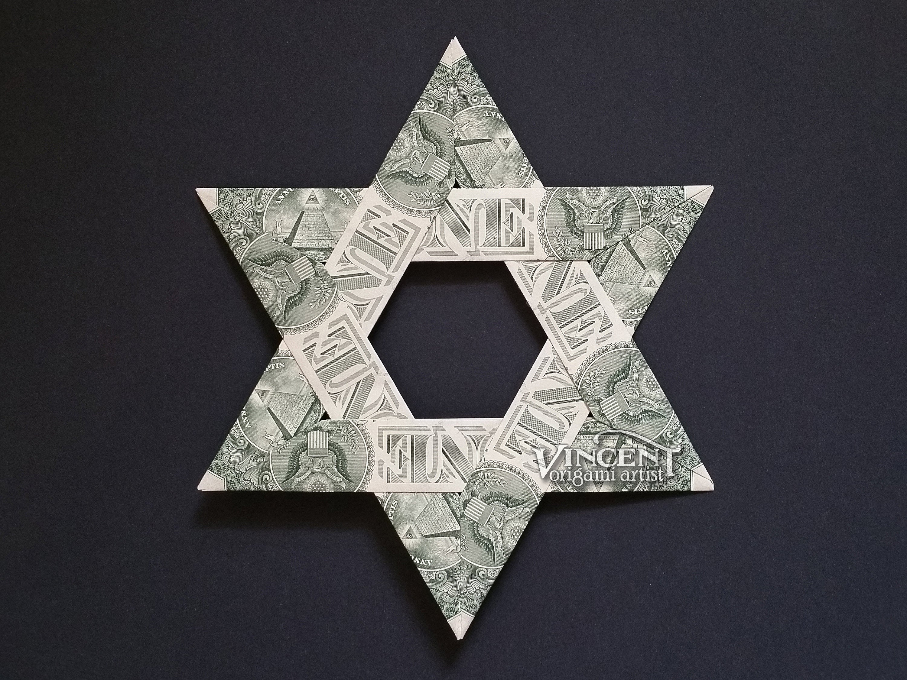 Origami Money Star Large Star Of David Money Origami Dollar Bill Cash Sculptors Bank Note Handmade