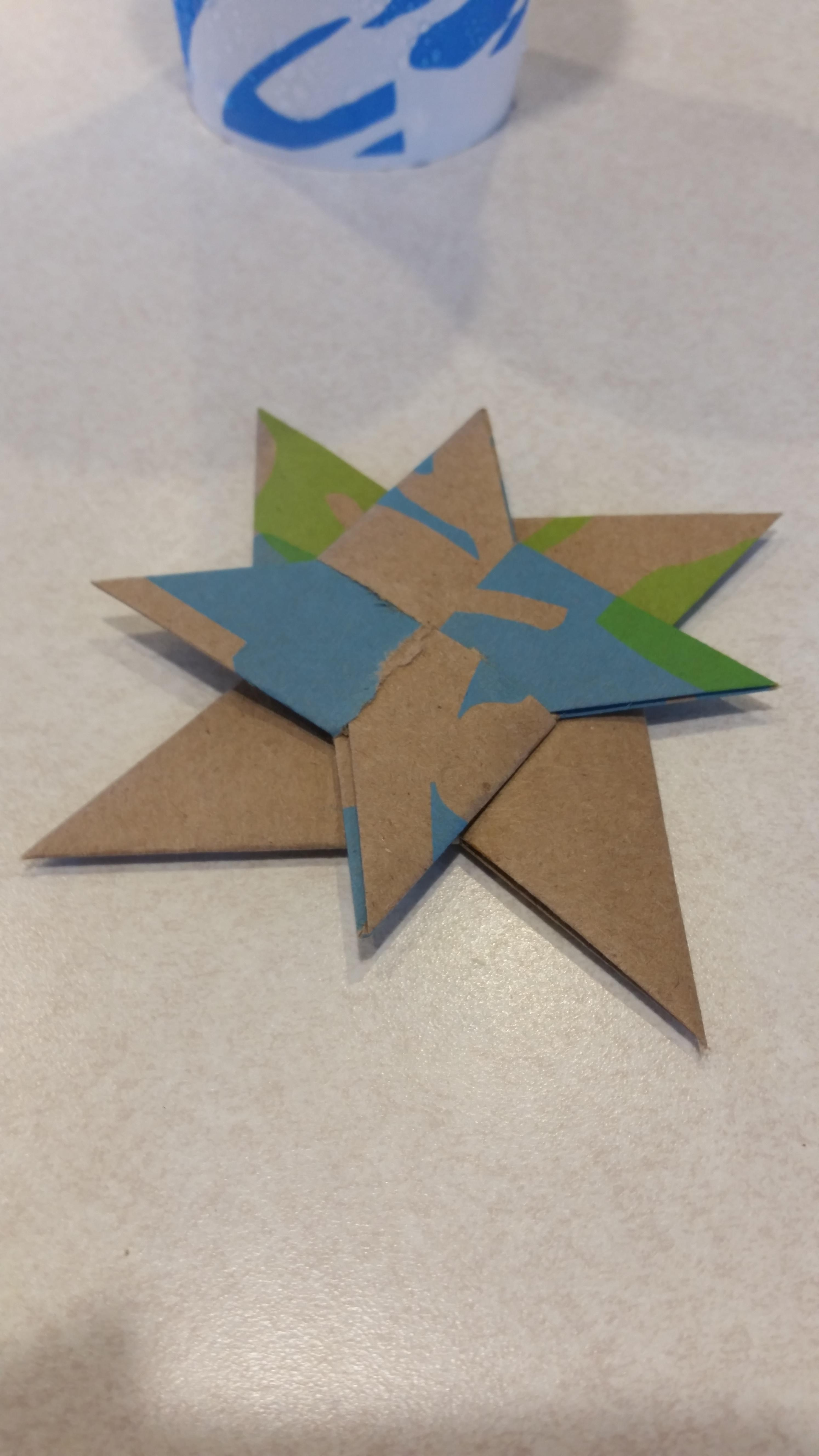 Origami Ninja Stars Made My First Two Origami Ninja Stars Out Of A Paper Bag From Taco