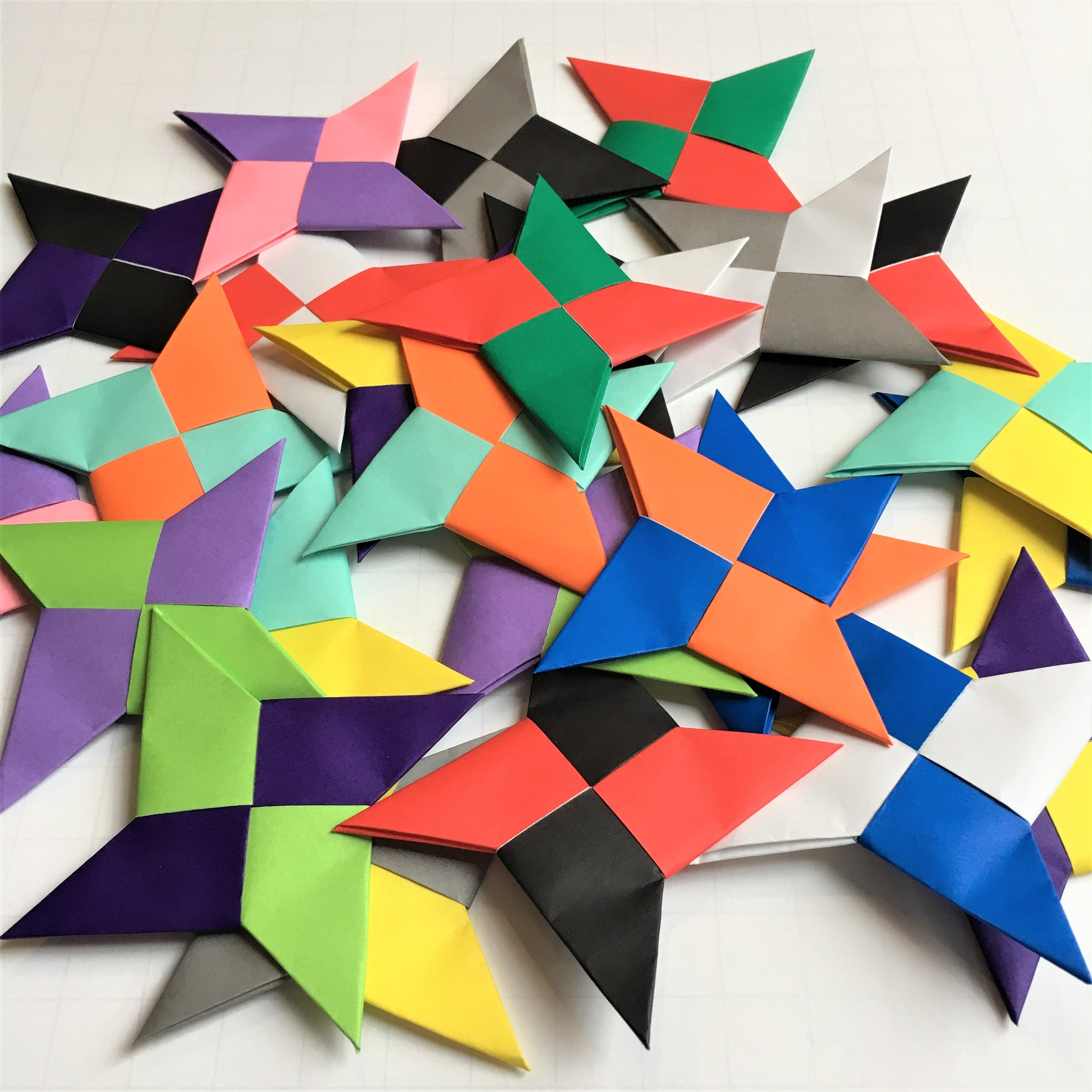 Origami Ninja Stars Origami Paper Ninja Star 20 Japanese Origami Ninja Stars Mix Pack Or Custom Colors