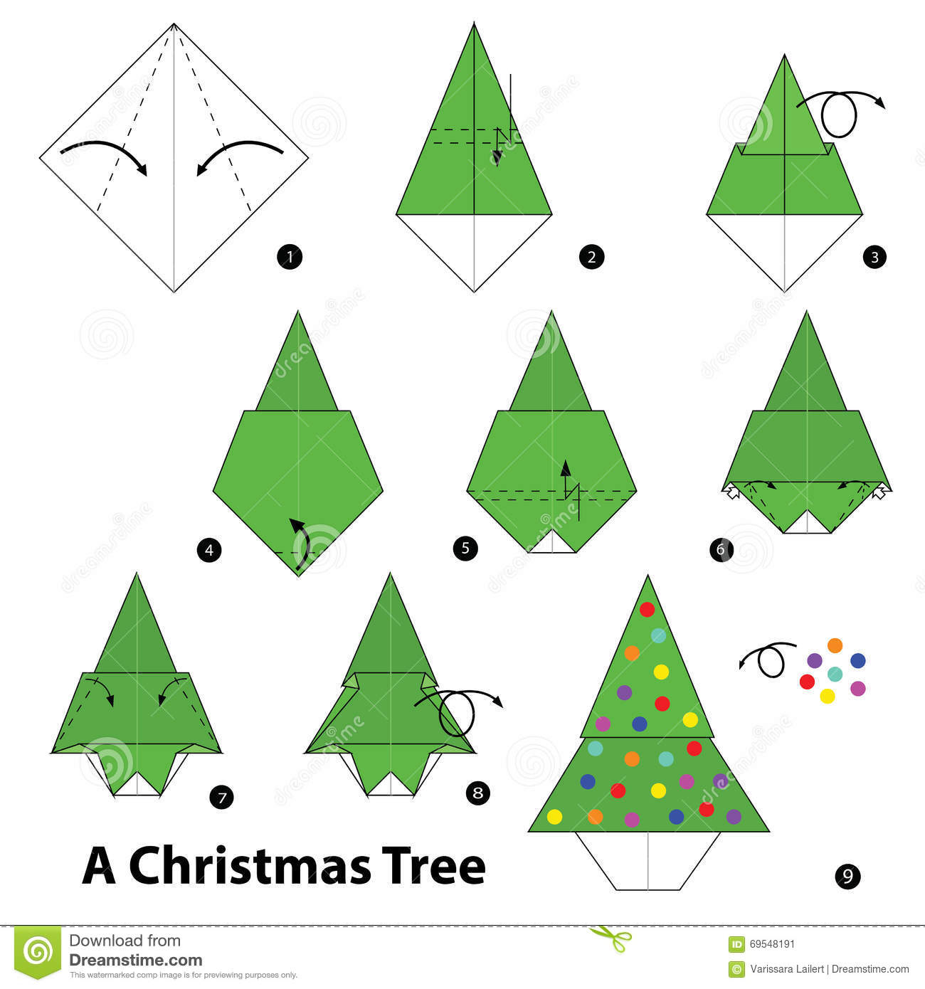 Origami Ornaments Instructions Christmas Tree Origami Christmas Tree How To Make D Origami