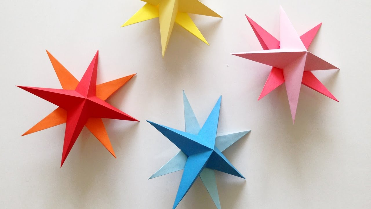 Origami Ornaments Instructions Diy Hanging Paper 3d Star Tutorial For Christmas Birthday Party Decorations